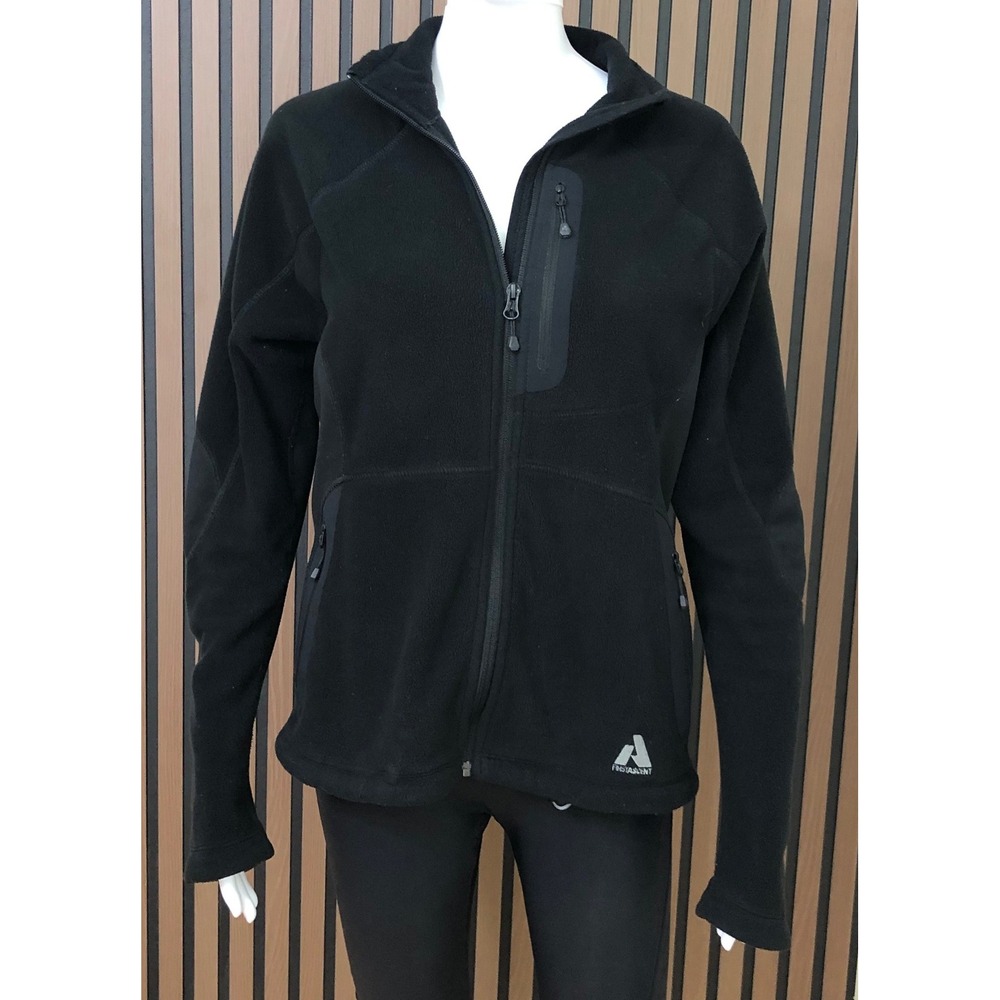First Ascent Eddie‎ Bauer Women's Large Black Fleece Jacket Polartec Power